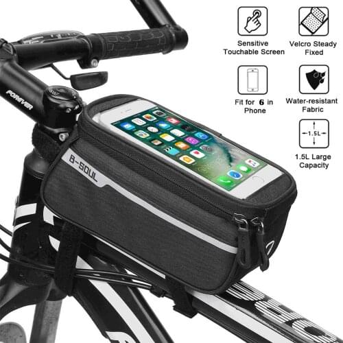 Waterproof Bicycle Bag Nylon Bike Cyling Cell Mobile Phone Bag Case 5.5'' 6'' Bicycle Panniers Frame Front Tube Bags Accessories