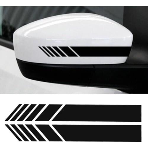 YOUNGFLY 2pcs size 15"x3" Car Rear View Mirror Stickers Decor DIY Car Body Sticker Side Decal Stripe Decals SUV Vinyl