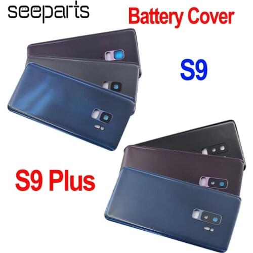 For Samsung Galsxy S9 Plus Back Glass Battery Cover Rear Glass Door Housing Panel Case For Samsung S9 Battery Cover With Lens