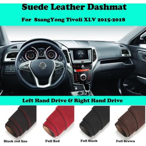 For SsangYong Tivoli XLV 2015-2018 Suede Leather Dashmat Dashboard Cover Pad Dash Mat Car-Styling Carpet Accessories LHD RHD