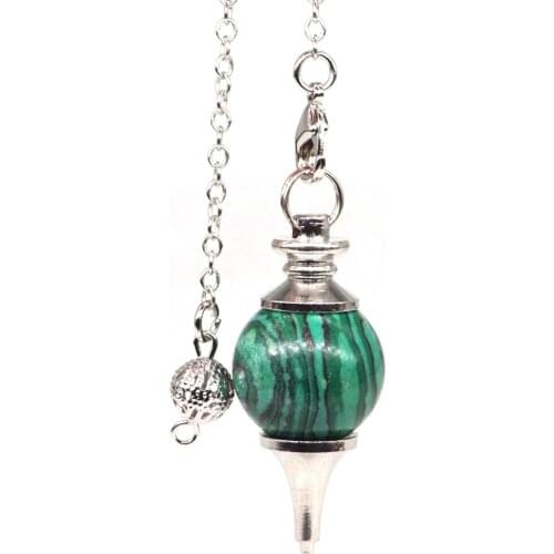 Green Taiwan Turquoise Bonded Pendulum Healing Crystal Reiki Dowsing Energy Chakra Tool