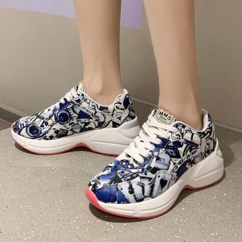2021 Autumn New Popular Sneakers Women Shoes Designer Fashion Printing Platform Shoes for Women Sneakers Trend Casual Daddy Shoe