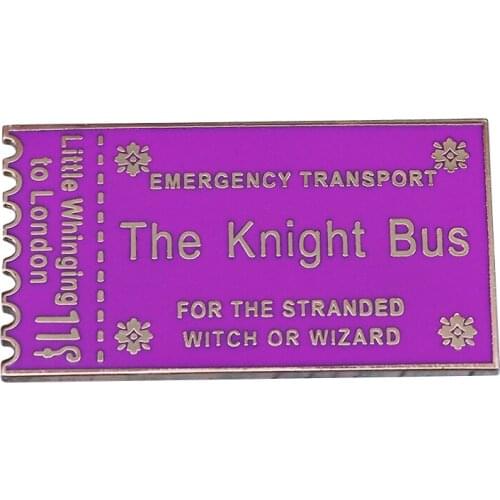 The Knight Bus Ticket Lapel Pin Emergency Transport Badge Prisoner of Azkaban Magic Wizard Accessories