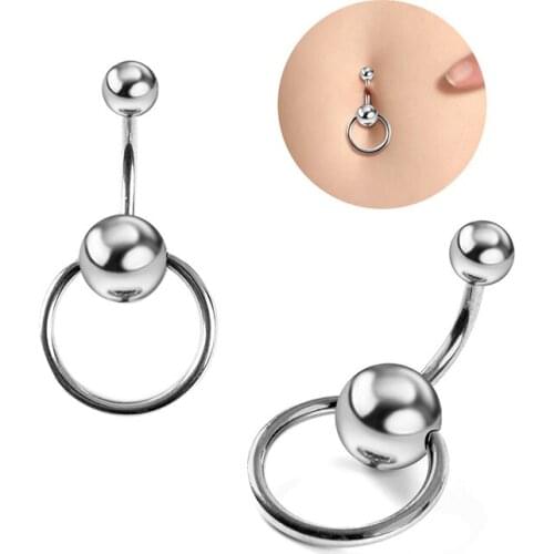 1PC Fashion Stainless Steel Ball Curvy Belly Navel Ring Piercing Body Sexy Jewelry