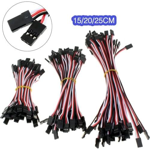 10pcs 100mm-200mm Male To Male Quadcopter Extension Servo Lead Futaba JR Wire Cable RC