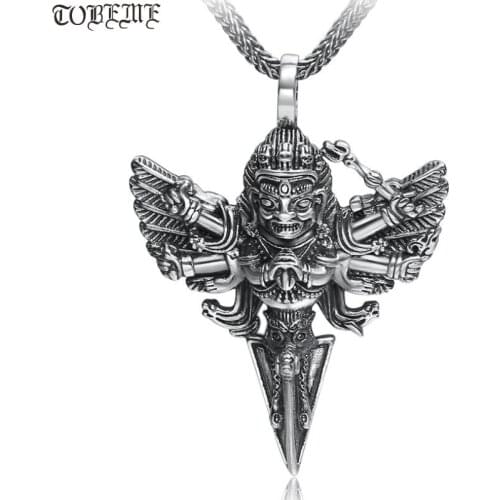 100% 925 Silver Tibetan Buddhist Vajra Pendant Vintage Sterling Silver Tibetan Vajrakilaya Amulet Buddhist Dorje Pendant