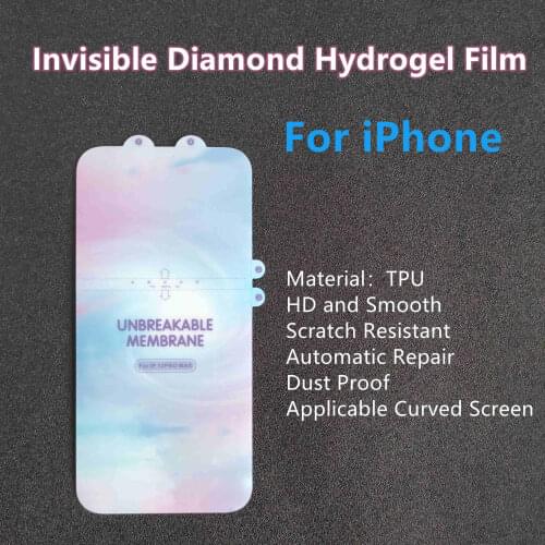 2pcs Screen Protector For iPhone 12Pro Max Hydrogel Film 11Pro/X/XS/XR/12Mini Invisible Diamond Protection TPU Full Screen Cover
