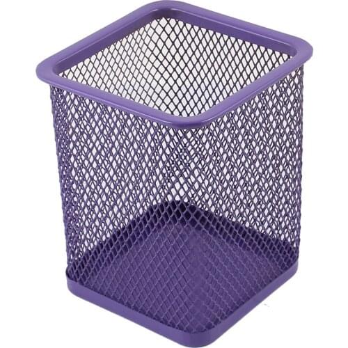 5 PCS of Purple Metal Rectangle Shaped Mesh Pen Pencil Holder Organizer