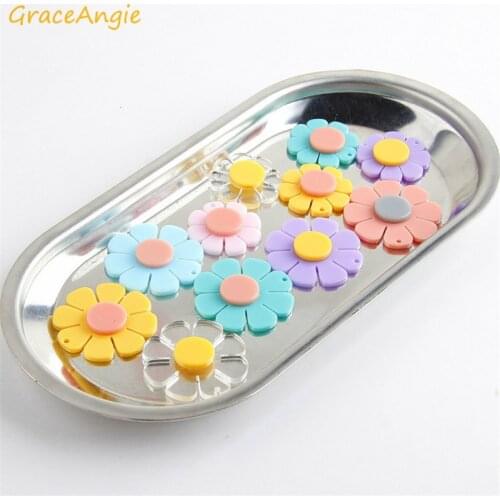 8pcs Flower Cabochon For Earrings Studs DIY Jewelry Charms Doll keychain Daisy Necklaces Bracelets Bangle Gift Hair Jewelry DIY