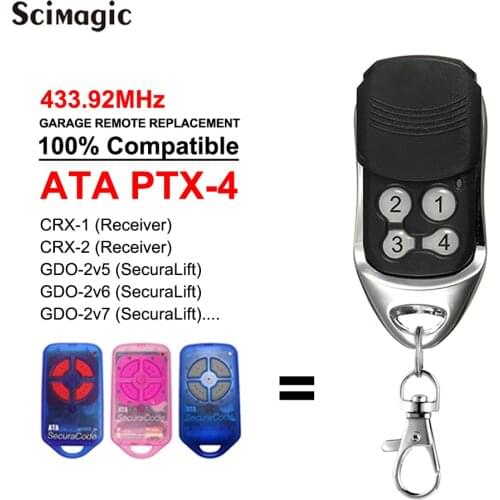 ATA PTX-4 PTX4 Remote Control 433.92 433MHz Replacement Slide Button Protection Free Keychain Battery Include 10-100m