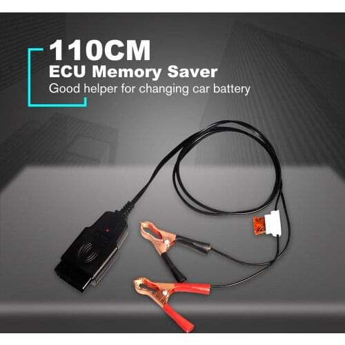 OBD II Vehicle ECU Emergency Power Supply Cable Memory Saver with Alligator Clip Automotive Battery Replacement Tool
