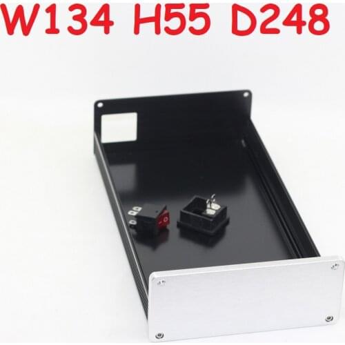 Size: D248 W134 H55 DAC Amplifier Case Aluminum Chassis Power Supply DIY Chassis WA140 Pre AMP Rear Chassis