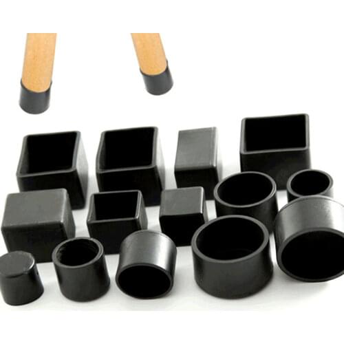 4PCs/set Black Chair Leg Caps Feet Protector Pads Furniture Table Covers Socks Hole Plugs Dust Cover Furniture Leveling Feet