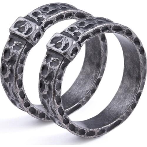 Silver Plated Ancient Battlefield Legend Ring Mens and Womens Wedding Retro Ring Fashion Jewelry Cocktail Ring Size Us6-10