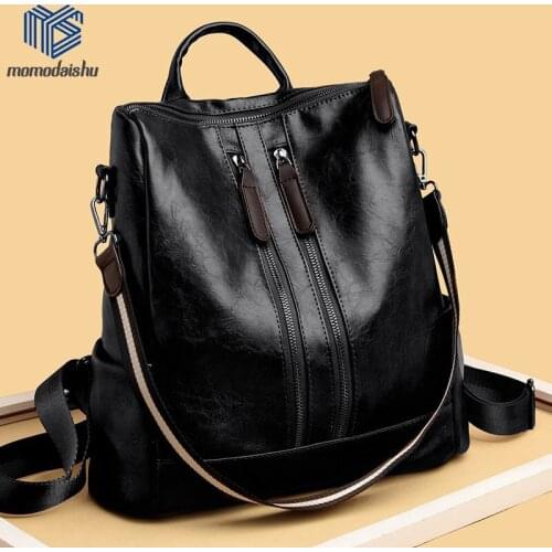 High Quality Leather Backpacks Women Casual Shoulder Bags Ladies Travel Bag Rucksack Back Pack School Bags For Girls Mochila