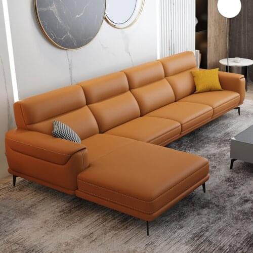 Reap North Leather Sofa Top Layer Nappa Leather Italian Minimalist Sofa Lounge Furniture Small-Sized Combination Sofa