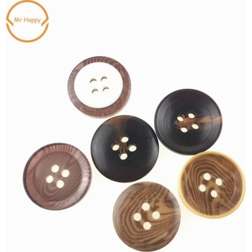 10pcs/lot 4-Holes 20mm Round Plastic Resin Buttons Fit sewing Scrapbooking DIY Accessories For Clothing Suit Overcoat Buckle