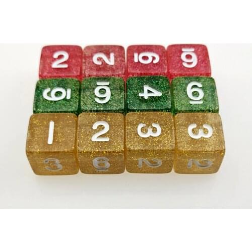 Rollooo Dice 12pc/set D6 Mix color Digital Dice Rpg dice