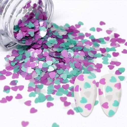 Love Heart Sequin Nail Spangles Mixed Pearl Color Flake Nails Stickers Art DIY Manicure Decoration Shine Slice Nails Accessories