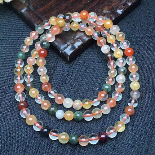 Natural Colorful hair beads multi-circle elastic bracelet Natural stone bead healing bracelet for men and women Party gift