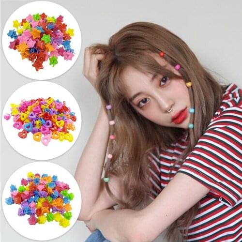 New Hair Buckle Bean Type Buckle Women Girls Colorful Small Hair Ornament Clips Sweet Hair Styles Ponytail Holder Hair Accessori