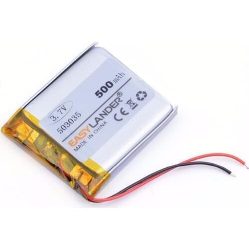 503035 3.7V 500mAh Rechargeable Lithium Li Polymer Li-ion Battery For Bluetooth Headset GPS PSP PDA MP3 MP4 MP5 DVR 053035