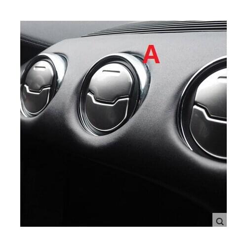 Fit for Ford Mustang Instrument central air outlet Stainless steel decoration, controlled interior DIFFERENT colors options