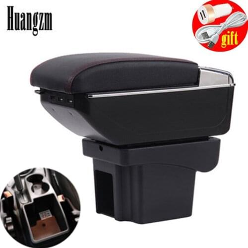 For Chevrolet Niva Double layer Armrest Box Niva 1 Rotatable central Store content USB Charging cup holder ashtray accessories