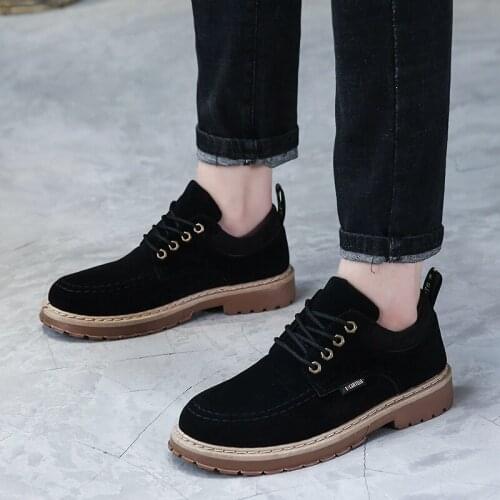 British Style Lace Up Casual Shoe Man Comfort Thick Bottom Shoes Men Original Fashion Boot Man Shoes Spring Fall Men Dress Boots