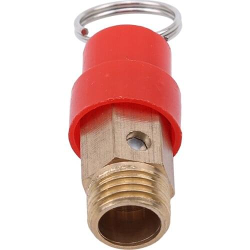 G1/4 Air Compressor Relief Valve Red Hat Hand Pulls Safety Valve 1.5cm Diameter Pipes/Pressure Vessels