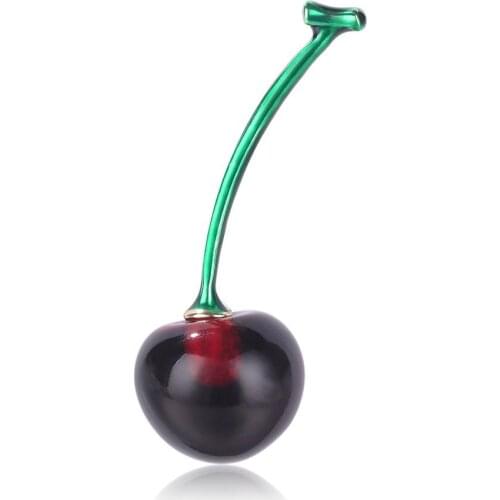 Simple Fashion Lovely Sweet Alloy Cherry Fruits Brooches For Women Weddings Casual Party Brooch Pins Jewelry Gifts AG044