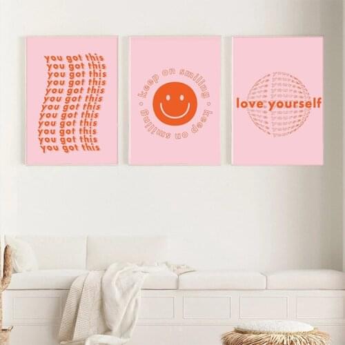 Retro Positive Poster Motivational Typography Art Print Nordic Canvas Painting Modern Wall Picture for Living Room Home Decor