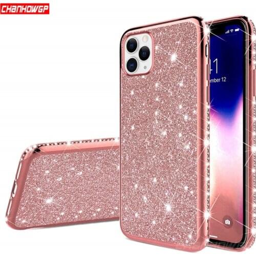 Luxury Diamond Silicone Case For iPhone 11 Pro max XR XS MAX X Cover Cases For iphone 6 6s 7 8 plus Shiny Soft TPU Cover Cases
