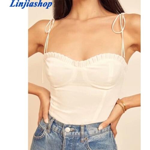 Summer womens tank top ultra short high waist low waist backless slim slimming solid color chest large camisole top