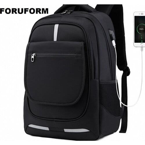 Enlarge Backpack USB External Charge 17 Inch Laptop Backpack Shoulders Men Anti-theft Waterproof Travel Backpack LI-2545