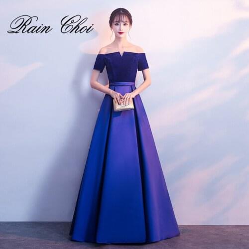 Evening Dress 2020 Long Formal Prom Party Dresses Robe De Soiree Short Sleeves Evening Gowns