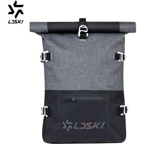 LDSKI Waterproof Roll Top Ski Bag Outdoor Backpack Camping Laptop Travel Bag Hiking Dry Bag TPU Oxford Adjustable 28 L