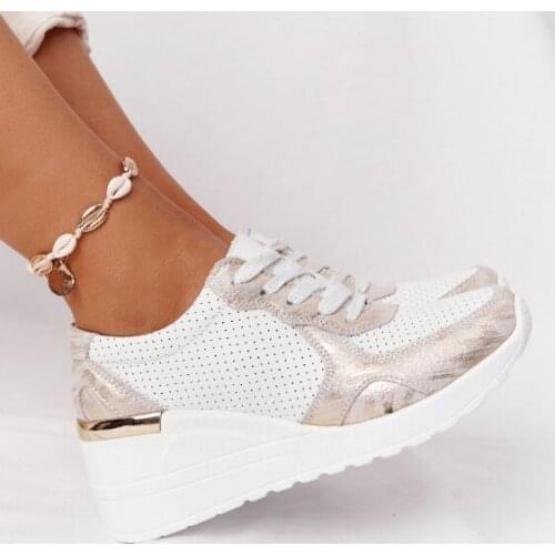 Brand Design 2021 New Women Casual Shoes Height Increasing Sport Wedge Shoes Air Cushion Comfortable Sneakers Zapatillas Mujer
