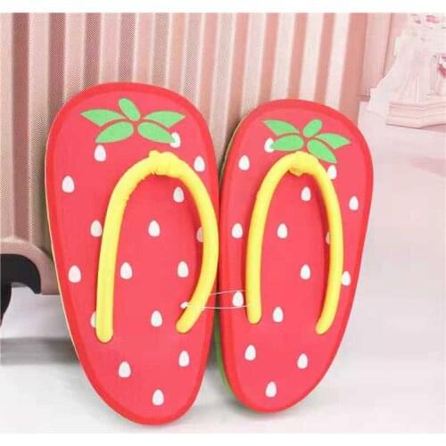Womens Summer Slippers Clip Toe Herringbone Slippers Fruit Cartoon Lovely Wind Antiskid Home Sandals Flat bottomed Beach Shoes