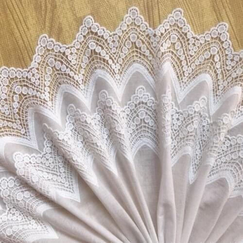 1yards/lot 31cm wide 2lay er Off white Cotton Cloth Trimming Fabric Embroidered DIY Clothes Hem Curtain Accessory X246