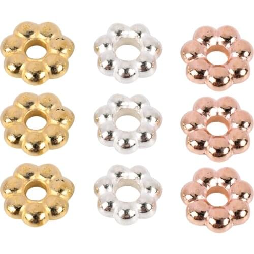100-300Pcs/Lot Daisy Wheel Flower Loose Spacer Beads For Jewelry Making Supplies DIY Charms Bead Bracelet Necklace Accessories