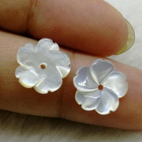 100pcs Natural shell five-petal bowl flower diy white shell flower earrings jewelry accessories wholesale