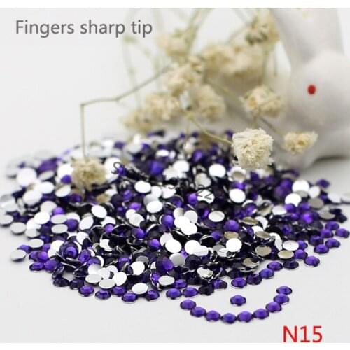 1000 pcs SS10 Dark Purple 14 Facets Resin Round Rhinestone Sparkling Rhinestones Nail Art Decoration DIY N15