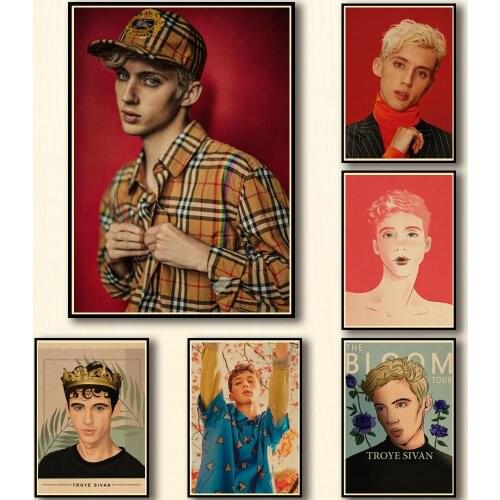 45 Designs Singer Troye Sivan Kraftpaper Poster Artwork Fancy Wall Sticker for Coffee House Bar