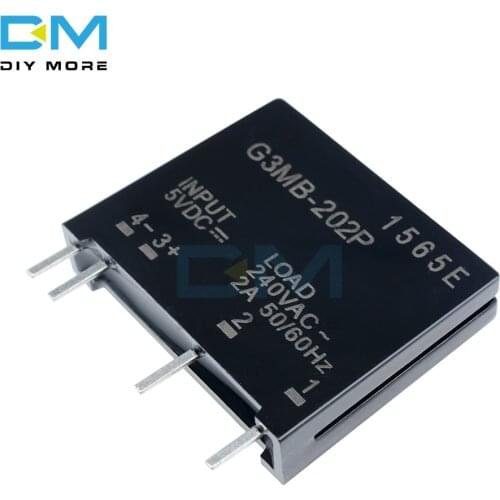 5PCS Relay Module G3MB-202P G3MB 202P DC-AC PCB SSR In 5V DC Out 240V AC 2A Solid State Relay Module