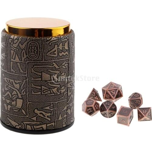 7 pieces Metal Polyhedral Dice for Dungeons & Dragons Dice Table Games RPG MTG+Dice Cup #4