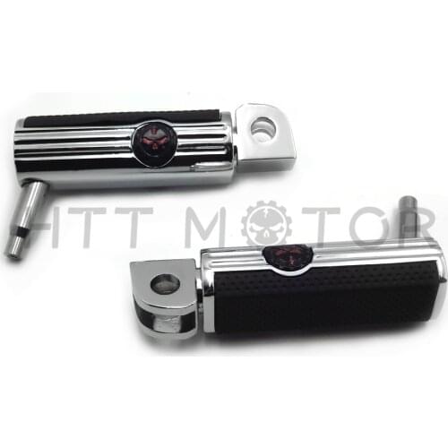 Aftermarket free shipping Skull Footrest footpegs For Kawasaki Vulcan 900 Classic Suzuki Boulevard M95