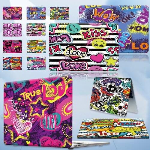 Laptop Case for Apple MacBook Air 13/11 Inch/MacBook Pro 15/16/13/ Inch/Macbook 12 Graffiti Pattern Series Protective Hard Shell