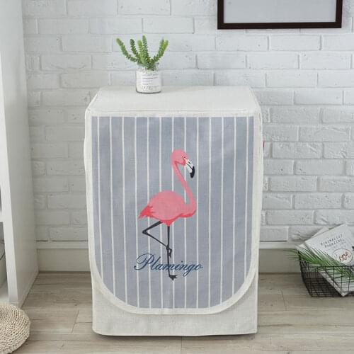 Flamingo Waterproof Washer Dust Cover With Storage Bag Household Kitchen Washing Machine Cover Home Decoration Supplies