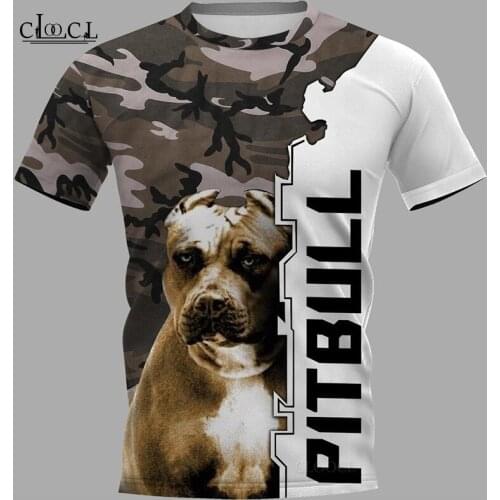 CLOOCL 2021 Newest Popular Animal Pitbull 3D Printed Men T Shirt Harajuku Summer Short Sleeve Casual Unisex Tops Drop Shipping
